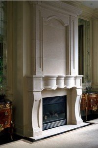 limestone fireplace mantel